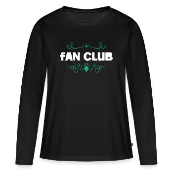 Ornement FAN CLUB avec vrilles - T-shirt manches longues Premium bio Femme - noir - Devant - Julia (174cm)