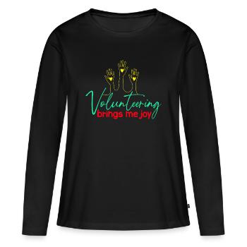 L’appréciation du bénévolat me fait plaisir Bénévole - T-shirt manches longues Premium bio Femme - noir - Devant - Julia (174cm)