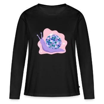 Escargot Disco Ball - T-shirt manches longues Premium bio Femme - noir - Devant - Julia (174cm)