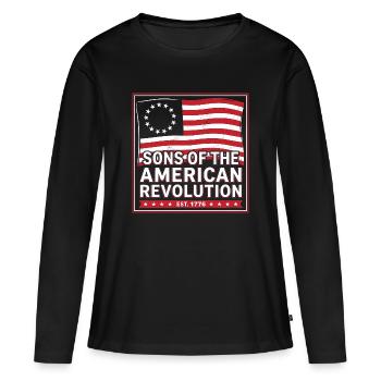 Sons of the American Revolution - Women's Premium Organic Long Sleeve Shirt - black - Front - Julia (174cm)