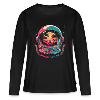 Kosmischer Träumer - Frauen Premium Bio Langarmshirt - Schwarz - Vorne - Julia (174cm)