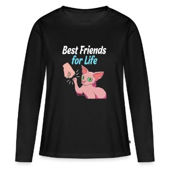 Chats Sphynx - T-shirt manches longues Premium bio Femme - noir - Devant - Julia (174cm)