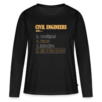 Ingénieur civil sur chantier de construction - T-shirt manches longues Premium bio Femme - noir - Devant - Julia (174cm)