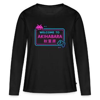 Welcome to Akihabara - T-shirt manches longues Premium bio Femme - noir - Devant - Julia (174cm)