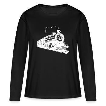 Graphique ferroviaire - T-shirt manches longues Premium bio Femme - noir - Devant - Julia (174cm)