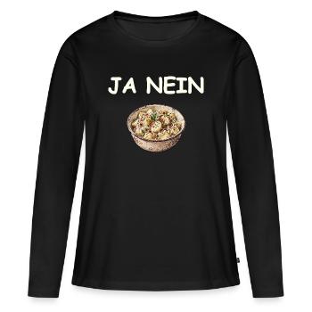 Ja Nein Kartoffelsalat - T-shirt manches longues Premium bio Femme - noir - Devant - Julia (174cm)