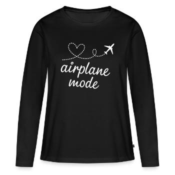 Mode Avion Heartline - T-shirt manches longues Premium bio Femme - noir - Devant - Julia (174cm)