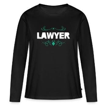 Juristenlogo mit Ornament - Frauen Premium Bio Langarmshirt - Schwarz - Vorne - Julia (174cm)