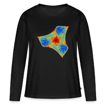 Fire Boomerang – Chaos Theory - Women's Premium Organic Long Sleeve Shirt - black - Front - Julia (174cm)