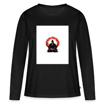 Médiation du Cercle de Flammes dans les samouraïs - T-shirt manches longues Premium bio Femme - noir - Devant - Julia (174cm)