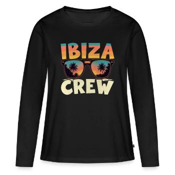 Ibiza Crew - Frauen Premium Bio Langarmshirt - Schwarz - Vorne - Julia (174cm)