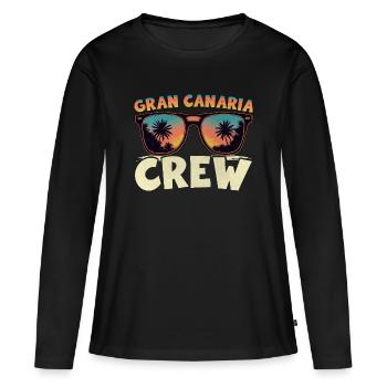 Gran Canaria Crew - Frauen Premium Bio Langarmshirt - Schwarz - Vorne - Julia (174cm)