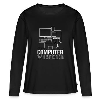 Tech Support - Frauen Premium Bio Langarmshirt - Schwarz - Vorne - Julia (174cm)