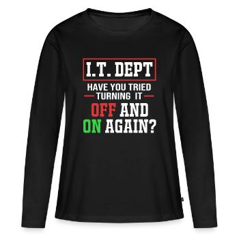 Tech Support - Frauen Premium Bio Langarmshirt - Schwarz - Vorne - Julia (174cm)