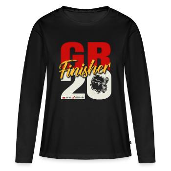 GR20 Finisher cadeau randonnée Corse - T-shirt manches longues Premium bio Femme - noir - Devant - Julia (174cm)