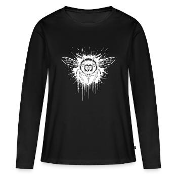 Guêpe Trash White - Wasp Tattoo Art - T-shirt manches longues Premium bio Femme - noir - Devant - Julia (174cm)