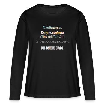 Passion du Métier Bancaire Collage - T-shirt manches longues Premium bio Femme - noir - Devant - Julia (174cm)