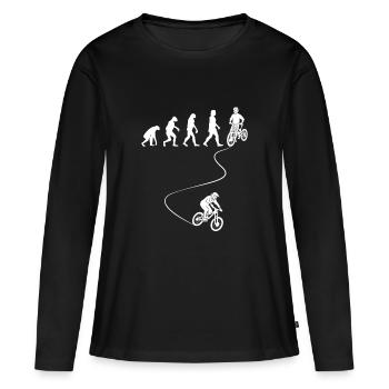 Évolution du vélo - T-shirt manches longues Premium bio Femme - noir - Devant - Julia (174cm)