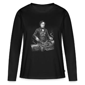 Franklin Pierce Grilling BBQ - T-shirt manches longues Premium bio Femme - noir - Devant - Julia (174cm)