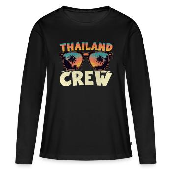 Thailand Crew - Frauen Premium Bio Langarmshirt - Schwarz - Vorne - Julia (174cm)