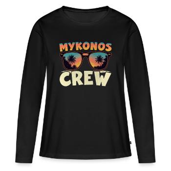 Équipage Mykonos - T-shirt manches longues Premium bio Femme - noir - Devant - Julia (174cm)
