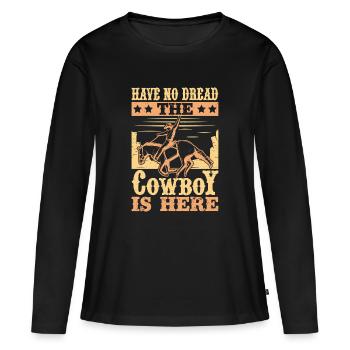 Cavalier de l’Ouest Pas de Terreur Le Cow-Boy Est Ici Cowgirls - T-shirt manches longues Premium bio Femme - noir - Devant - Julia (174cm)