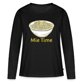 Mie Time Nudelschale - Frauen Premium Bio Langarmshirt - Schwarz - Vorne - Julia (174cm)