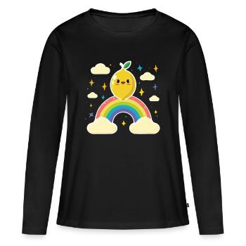 Kawaii Lemon Rainbow - Women's Premium Organic Long Sleeve Shirt - black - Front - Julia (174cm)