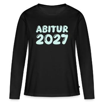 abitur_2027 - Frauen Premium Bio Langarmshirt - Schwarz - Vorne - Julia (174cm)
