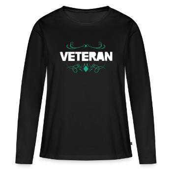 Veteran Pride Ornament Design - Women's Premium Organic Long Sleeve Shirt - black - Front - Julia (174cm)