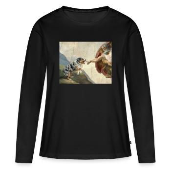 Hund Gottes Hand Australian Shepherd Hunde meme - Frauen Premium Bio Langarmshirt - Schwarz - Vorne - Julia (174cm)