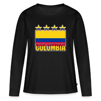 Colombian Flag Colombia Funny - Women's Premium Organic Long Sleeve Shirt - black - Front - Julia (174cm)