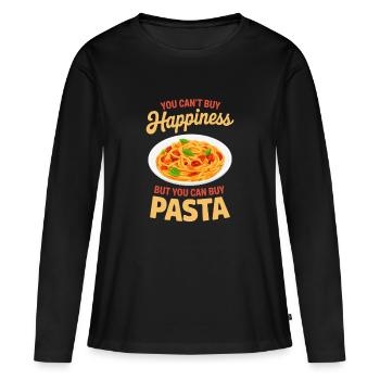 Pasta Nudeln Spaghetti Geschenke - Frauen Premium Bio Langarmshirt - Schwarz - Vorne - Julia (174cm)