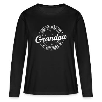 Promoted to Grandpa Badge - Women's Premium Organic Long Sleeve Shirt - black - Front - Julia (174cm)