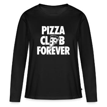 Pizza Club Forever for pizza fans - Women's Premium Organic Long Sleeve Shirt - black - Front - Julia (174cm)