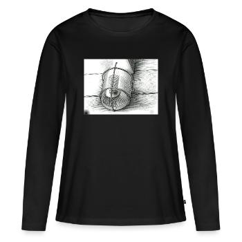 Croquis en seau en noir et blanc - T-shirt manches longues Premium bio Femme - noir - Devant - Julia (174cm)