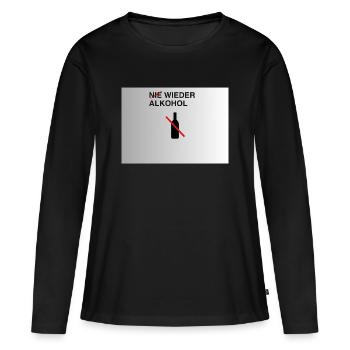 Nie Wieder Alkohol – Alkoholfrei - Frauen Premium Bio Langarmshirt - Schwarz - Vorne - Julia (174cm)