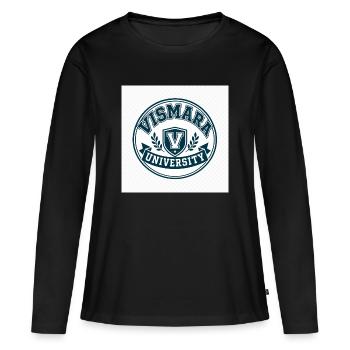 Vismara University coat of arms - Women's Premium Organic Long Sleeve Shirt - black - Front - Julia (174cm)