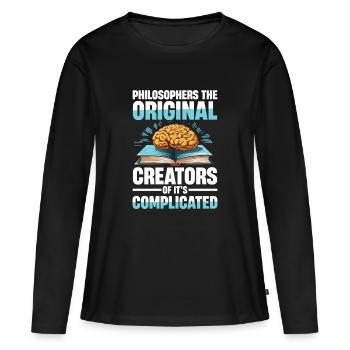 Philosophie Humor Philosophers The Original - Women's Premium Organic Long Sleeve Shirt - black - Front - Julia (174cm)