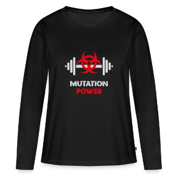 Powerlifting-Mutationsstärke - Frauen Premium Bio Langarmshirt - Schwarz - Vorne - Julia (174cm)