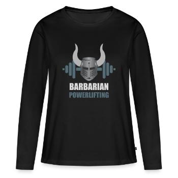Barbarian Warrior Powerlifting Workout - Women's Premium Organic Long Sleeve Shirt - black - Front - Julia (174cm)