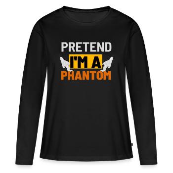 Fais comme si j’étais un Phantom Graphic - T-shirt manches longues Premium bio Femme - noir - Devant - Julia (174cm)