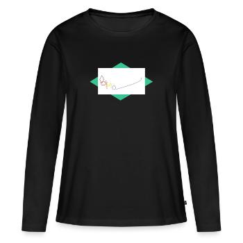 Le Voyage des Formes - T-shirt manches longues Premium bio Femme - noir - Devant - Julia (174cm)