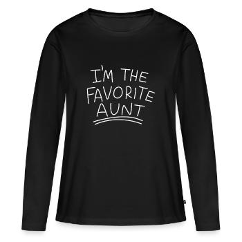 Favorite aunt - Women's Premium Organic Long Sleeve Shirt - black - Front - Julia (174cm)