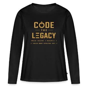 Code The Legacy Programmer T-Shirt - Women's Premium Organic Long Sleeve Shirt - black - Front - Julia (174cm)