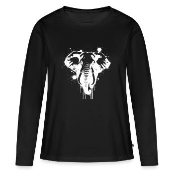 Elephant Splash White Splash - Women's Premium Organic Long Sleeve Shirt - black - Front - Julia (174cm)