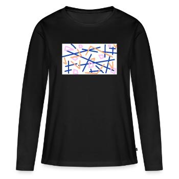 La vie confuse - T-shirt manches longues Premium bio Femme - noir - Devant - Julia (174cm)