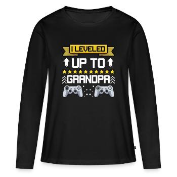 Retro Level Up zum Opa - Frauen Premium Bio Langarmshirt - Schwarz - Vorne - Julia (174cm)