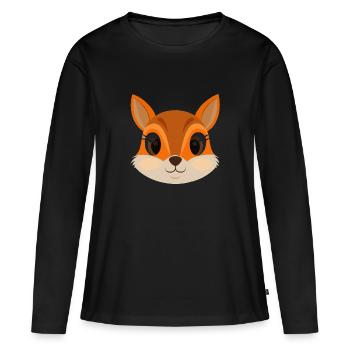 Squirrel face - Women's Premium Organic Long Sleeve Shirt - black - Front - Julia (174cm)