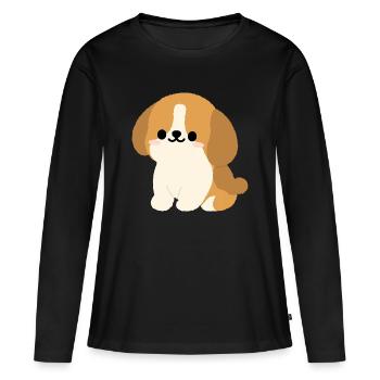 Charmanter Spaniel - Frauen Premium Bio Langarmshirt - Schwarz - Vorne - Julia (174cm)